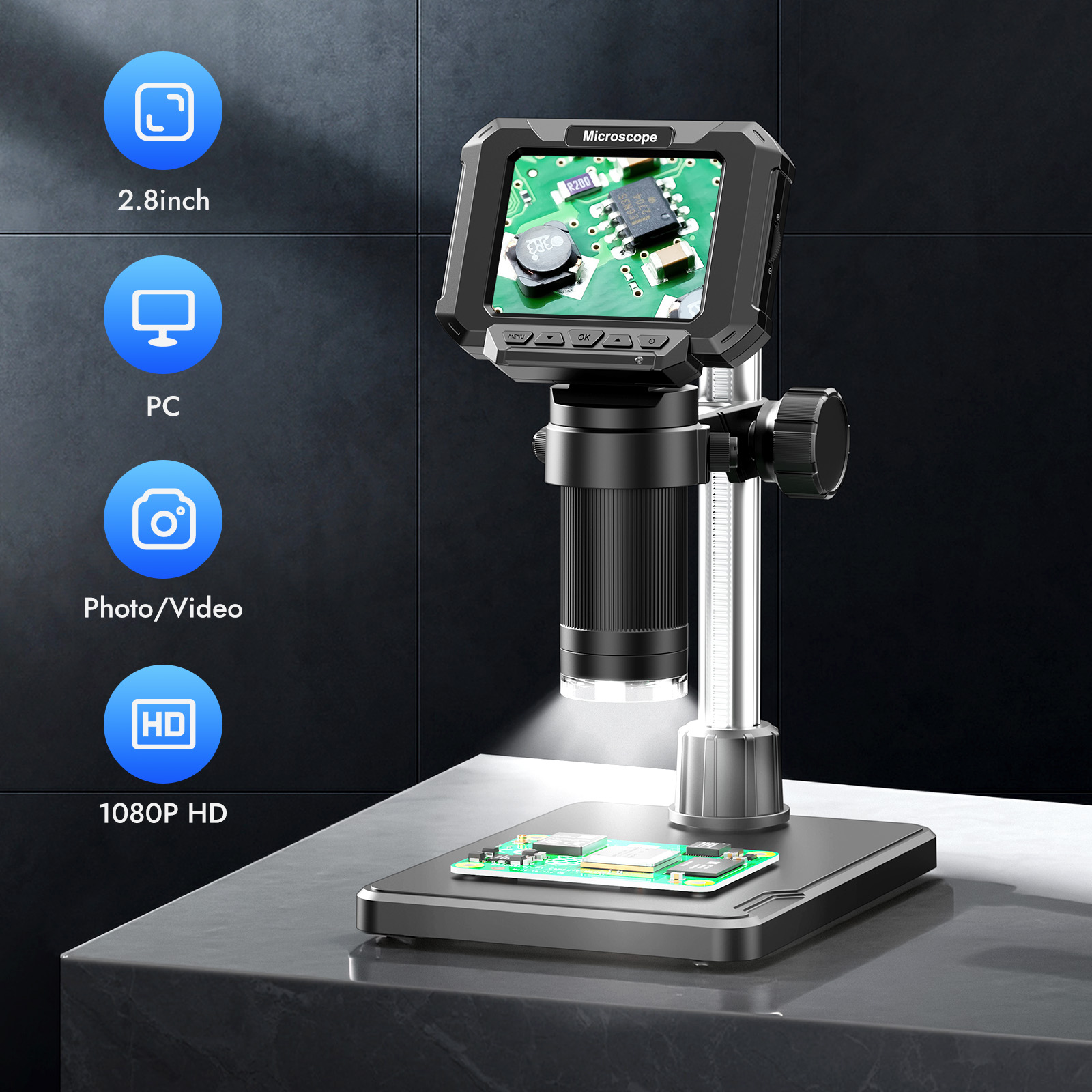 Power Tools Windows - 2.8인치 디지털 코인 현미경 1000X 코인