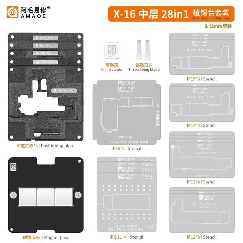 Power Tools Station - AMAOE IPX-16 중간 레이어 리볼링 스텐실