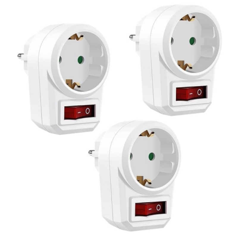 Power Tools Extension - 스위치 ON/OFF가있는 3PCS EU 소켓 어댑터