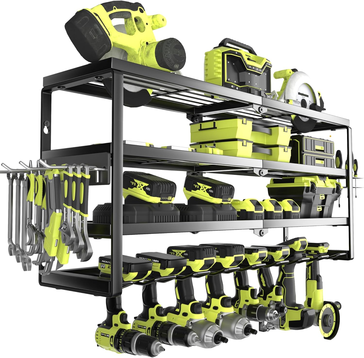 4단 벽걸이형 전동공구 정리대(충전 스테이션 포함),  - Power Tools Toolstation 리뷰 및 가격