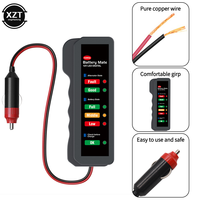 자동차 배터리 테스터 6 LED 디스플레이 시가 라이터 - Power Tools Display 리뷰 및 가격