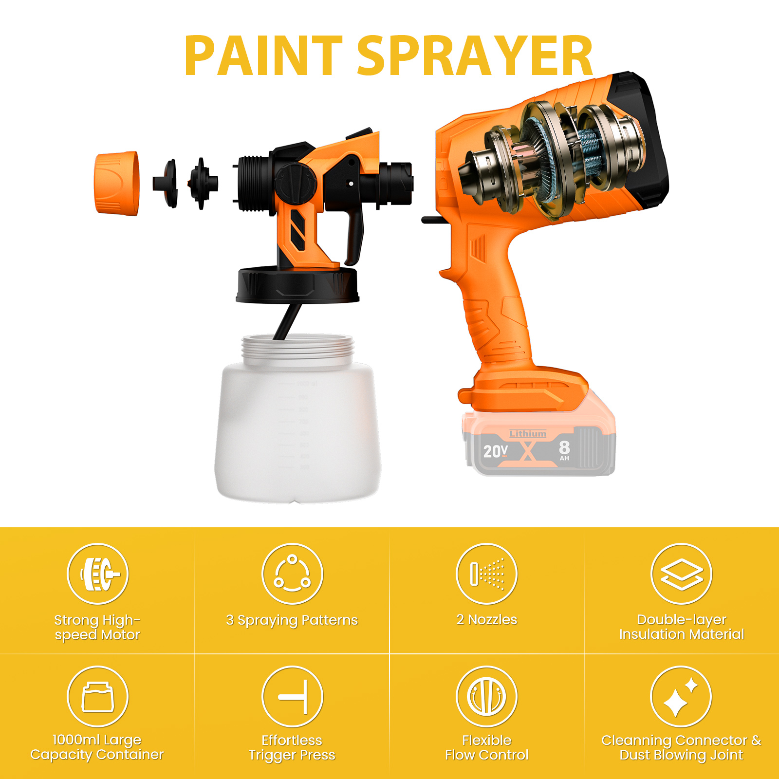 DEWALT 18V 배터리 용 1000ML 전기 스프레 - Power Tools Windows 리뷰 및 가격